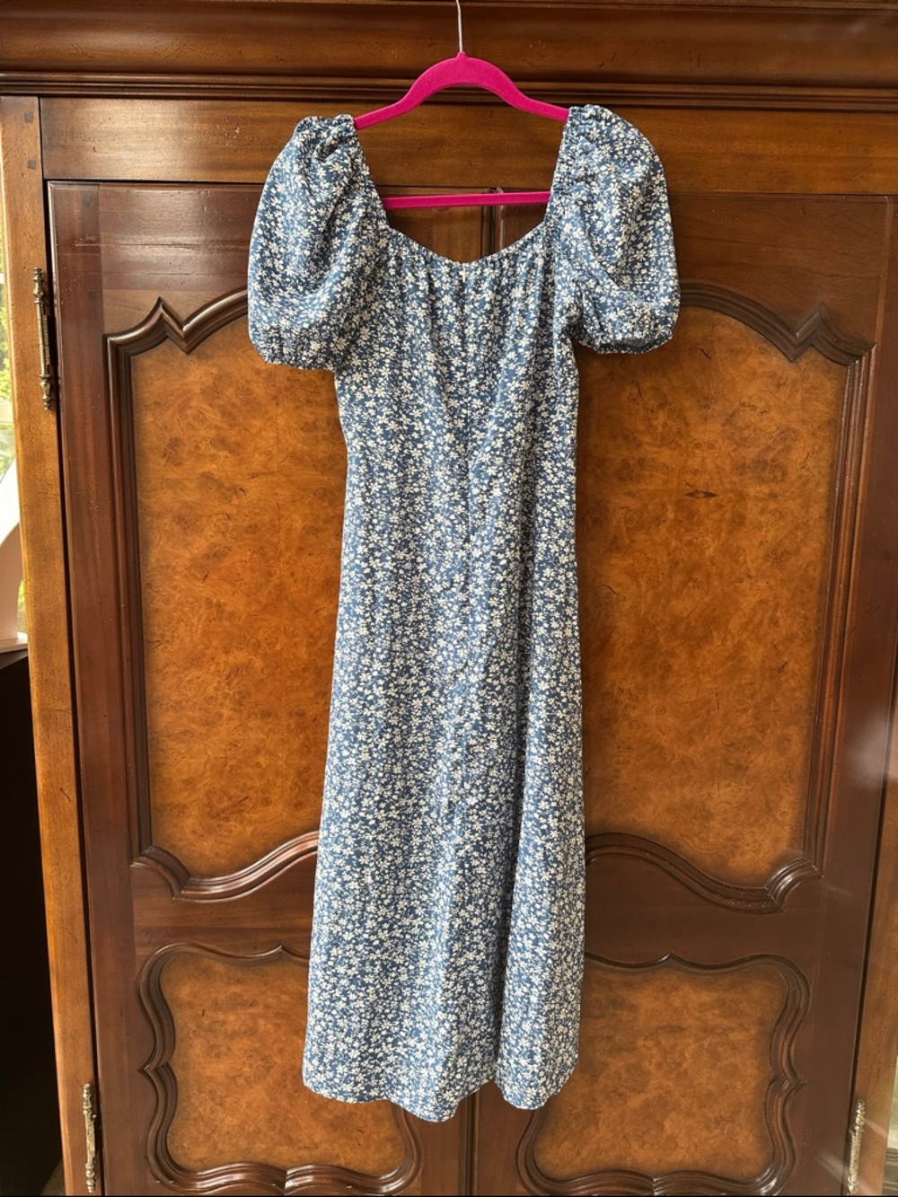 Chifit Floral Puff Sleeve Midi Dress - Picture 11 of 13